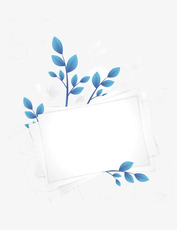 淡雅花纹边框装饰矢量图免抠