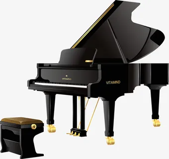 矢量黑色钢琴免抠