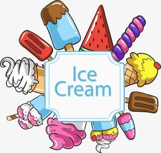 五彩缤纷的冰激凌免抠