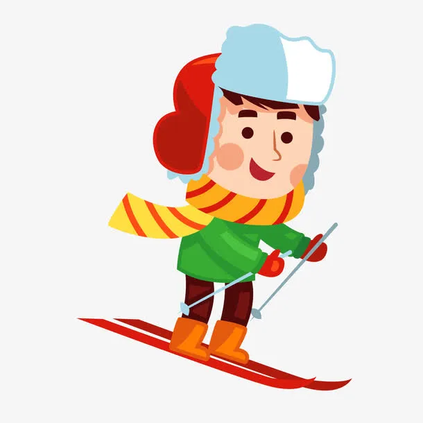矢量滑雪人免抠