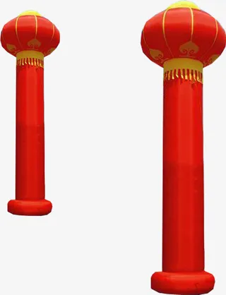 红色灯笼柱主页装修免抠