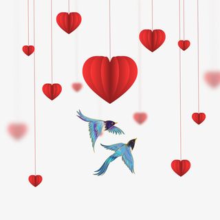 情人节元素爱情鸟免抠