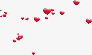 散落红色桃心元素免抠