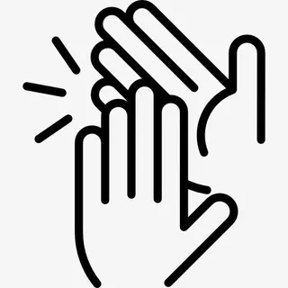 黑白图标鼓掌欢迎免抠