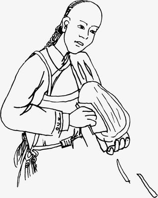 简笔画刀削面清朝中秋免抠