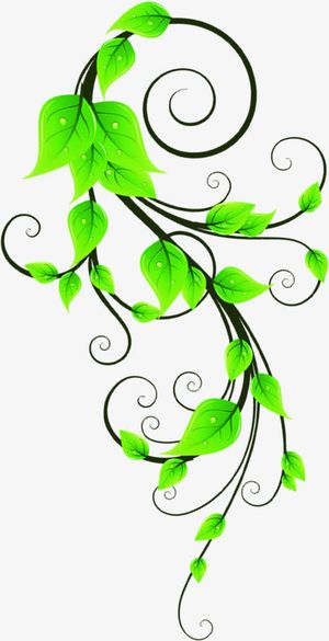 春天手绘绿叶促销装饰免抠