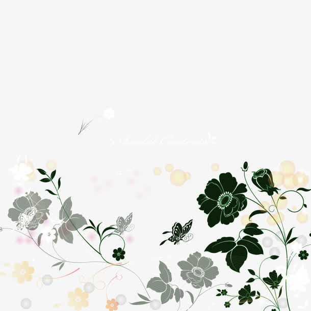 春季花纹图案底纹矢量素材免抠