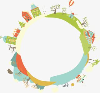 矢量图手绘房子边框免抠