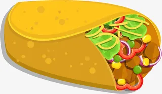 黄色美味鸡肉卷免抠