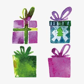 水彩礼物免抠