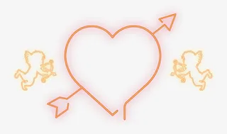 情人节中箭的爱心免抠