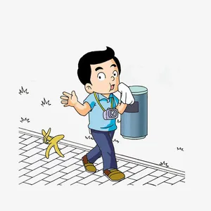 不注意公共卫生，乱扔垃圾免抠