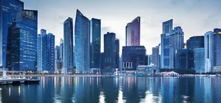 简约大气都市建筑大厦海报背景高清