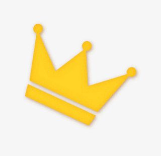 手绘卡通黄色皇冠王冠免扣元素免抠