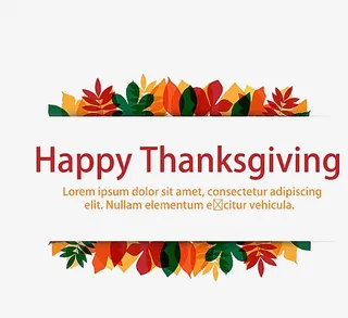 秋天树叶感恩节海报图标图片免抠