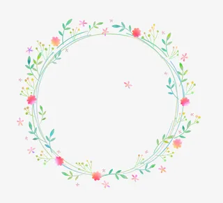 春季美丽花朵草环免抠