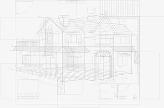 时尚线性房子模型设计免抠