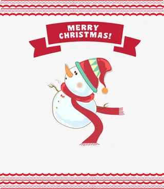 圣诞节雪人海报免抠