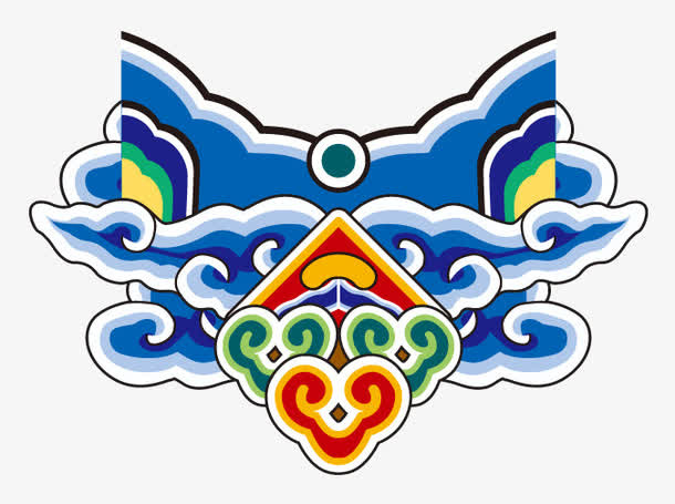 蓝色祥云免抠