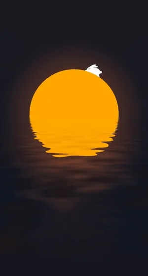 扁平风格彩绘创意元素橙色小白兔卡通动物免抠