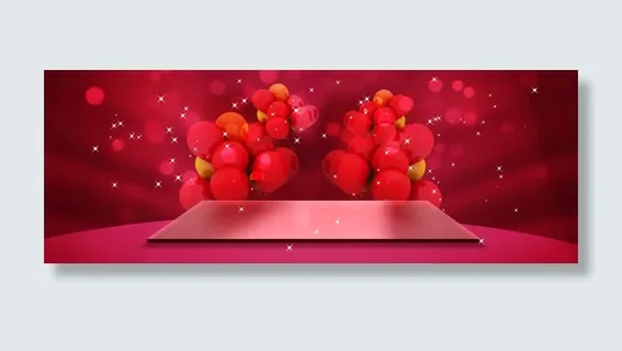 电商爱情情人节红色喜庆背景banner