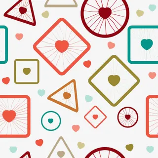 爱心几何形底纹免抠