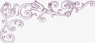 简约紫色藤蔓花边素材免抠