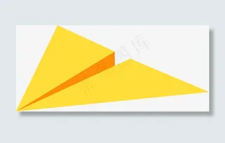 黄色卡通纸飞机免抠