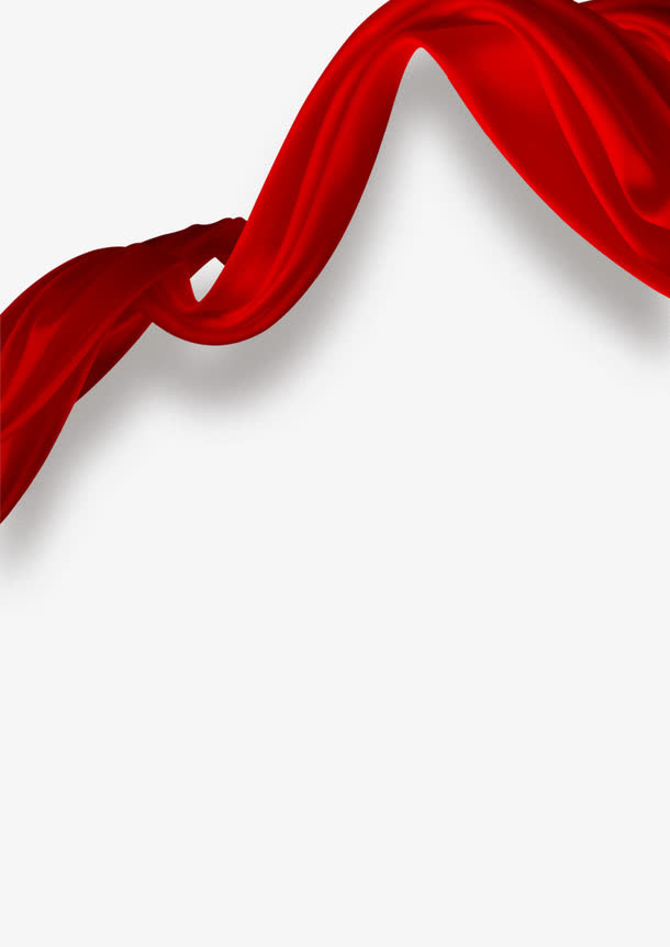 红色飘带免抠