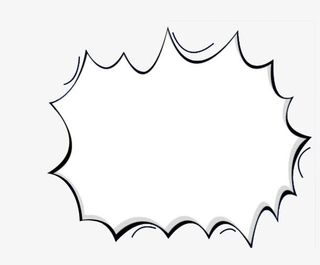 漫画人物对话框黑线条免抠