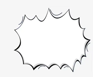 漫画人物对话框黑线条免抠