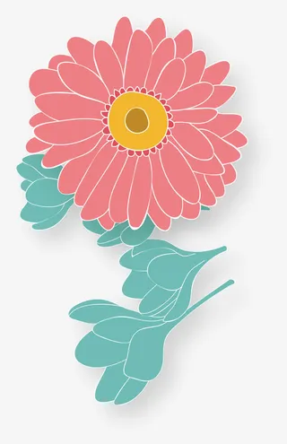 精美粉色的一束菊花矢量素材免抠