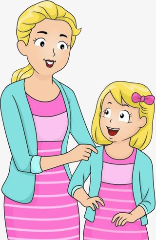 穿着亲子装的母女免抠