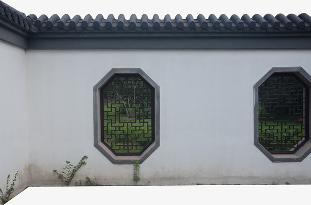 中国风白色古代围墙免抠