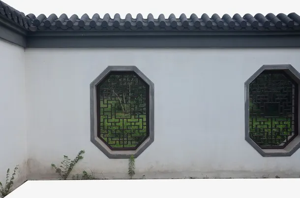 中国风白色古代围墙免抠