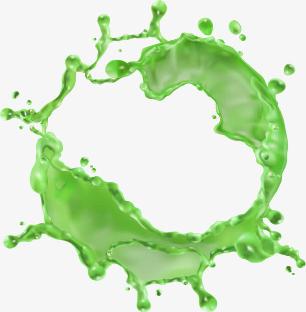 绿色水彩液体免抠