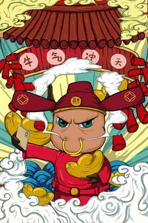 国潮插画牛气冲天高清