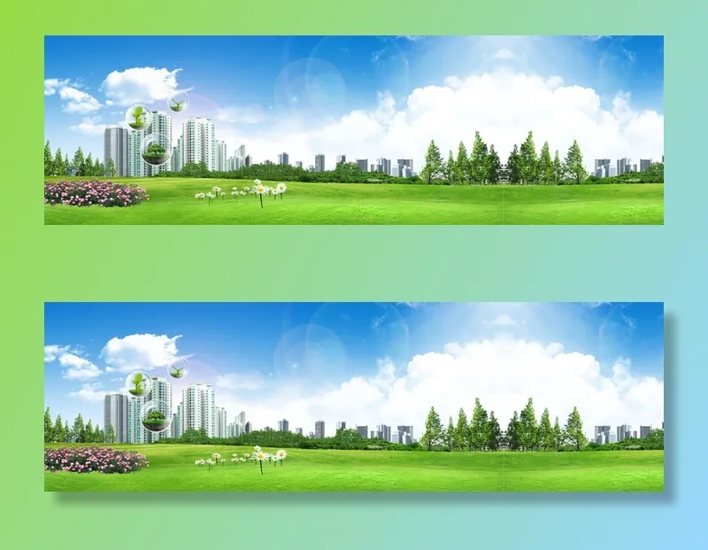 城市绿色环保地产和谐社会海报banner高清