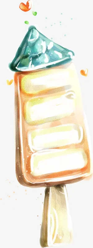 手绘蓝色漫画房屋爱心免抠