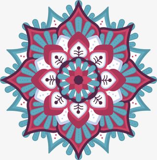 雪花形状曼陀罗免抠