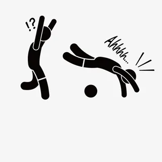 卡通跌倒的人免抠