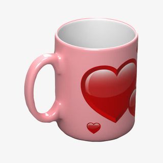 红色爱心空杯子免抠