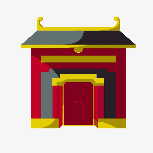 故宫，大门，插画免抠