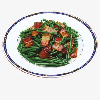 韭菜炒五花肉背景图片