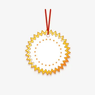 金黄淘宝促销标签免抠