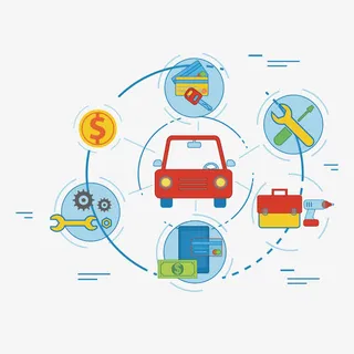 创意汽车周边元素免抠