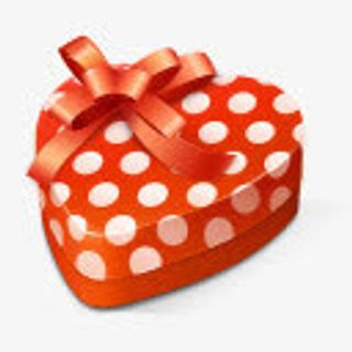 白点红背景礼盒png素材