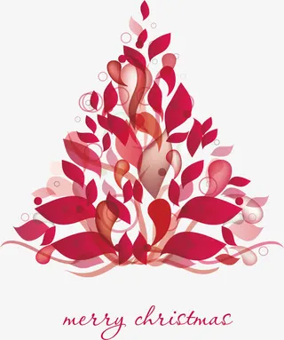树叶形状创意圣诞树免抠