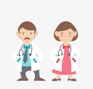 卡通男女医生免抠