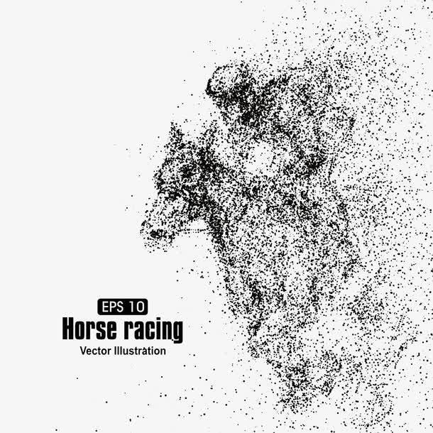 颗粒艺术  骑马免抠